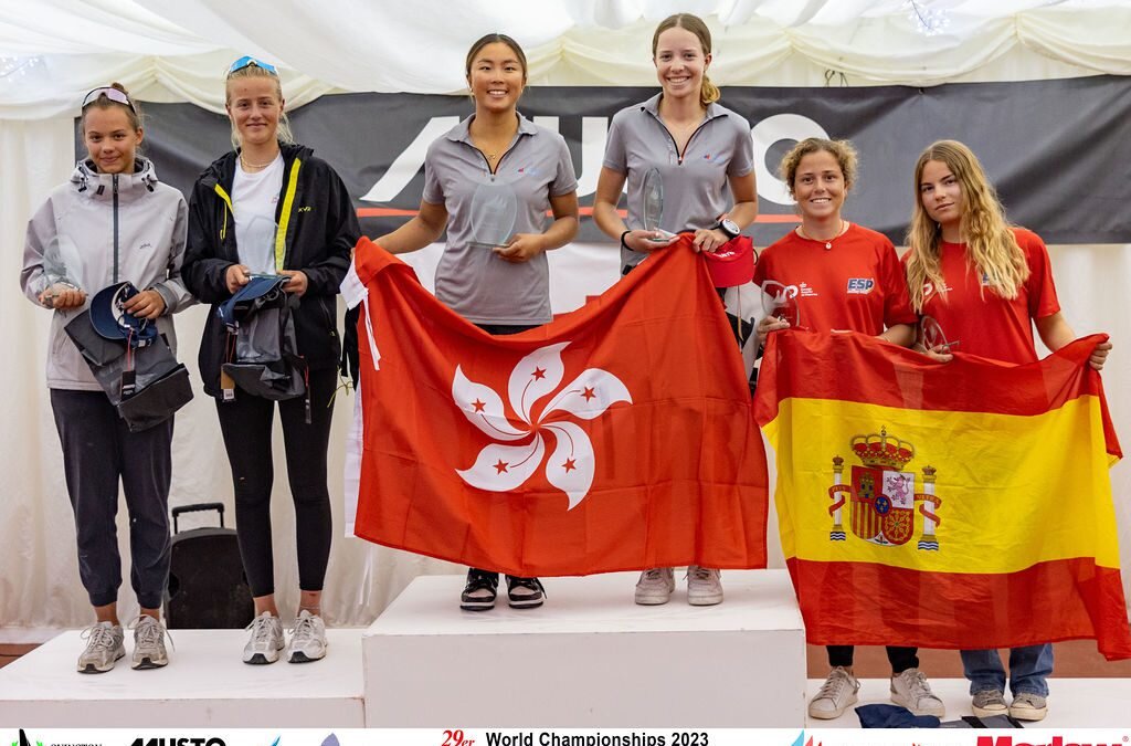 麥曉彤(香港仔遊艇會)和Emily Polson(香港遊艇會)的隊伍贏得29er 世界錦標賽女子U17組別的第一名